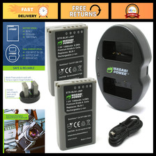 2-Pack Rechargeable Batteries  Dual USB Charger for Olympus BLN-1, OM-D E-M1, E