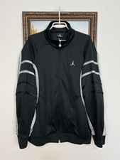 Vintage Nike Air Jordan Black Silver Full Zip Jacket Mens Track Top Train Size M