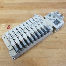 SMC 12 Port 10 Valve Assembly EX600-ED2, EX600-SMJ1, SV3100-5FU - USED