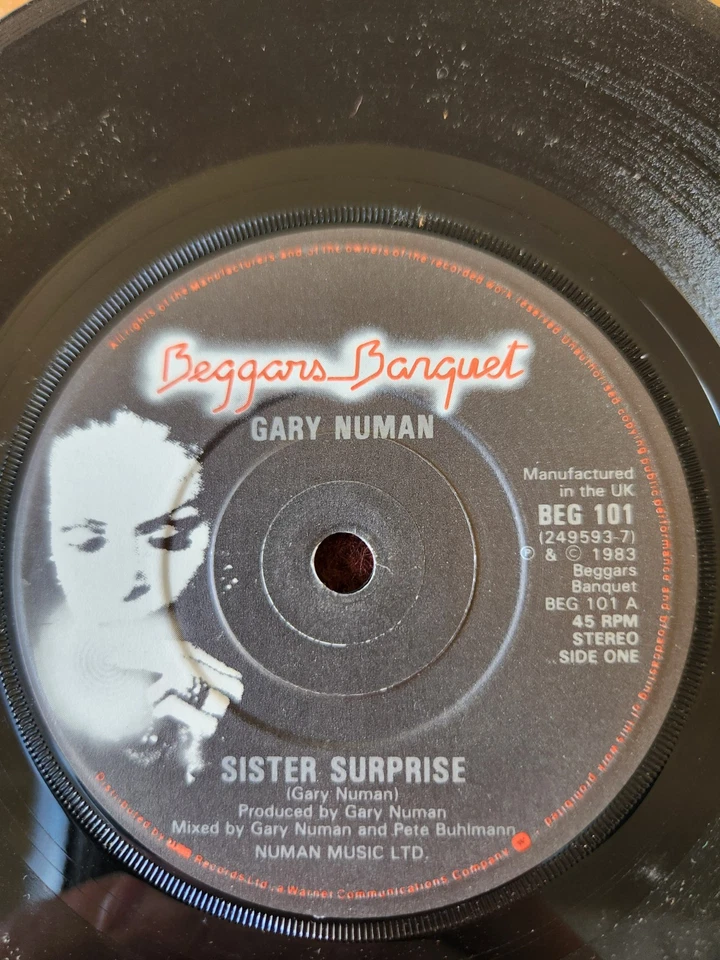 Gary Numan "Sister Surprise" 1983 BEGGARS BANQUET UK 7" PS 45rpm - image 3 of 4