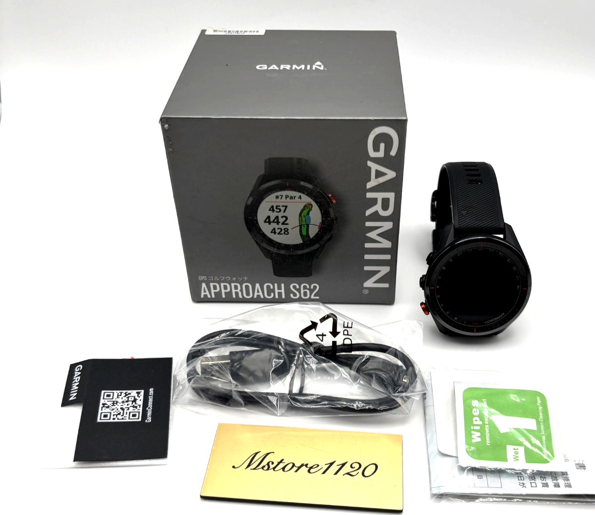 GARMIN Approach S62 GPS Golf Watch Black High-Precision w/Manual