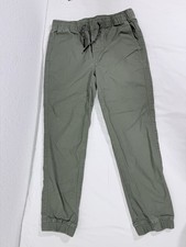 Gap Kids Boys Green Jogger Pants Elastic Waist Drawstring Pockets Size L