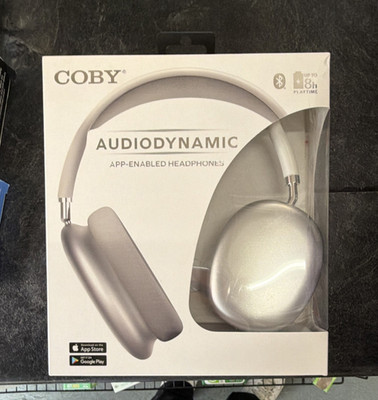 Coby Audiodynamic Bluetooth Headphones Silver/White, Bass Boost