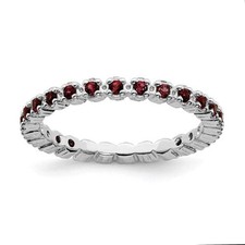 Sterling Silver Stackable Expressions Garnet Eternity Ring