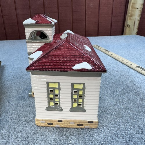 Dept 56 Snow Village Jefferson School 50822 Retired 1991 Mint (Works) - Picture 8 of 9