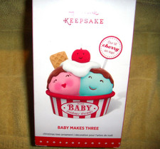 HALLMARK KEEPSAKE BABY MAKES THREE 2015 FREE SHIPPING