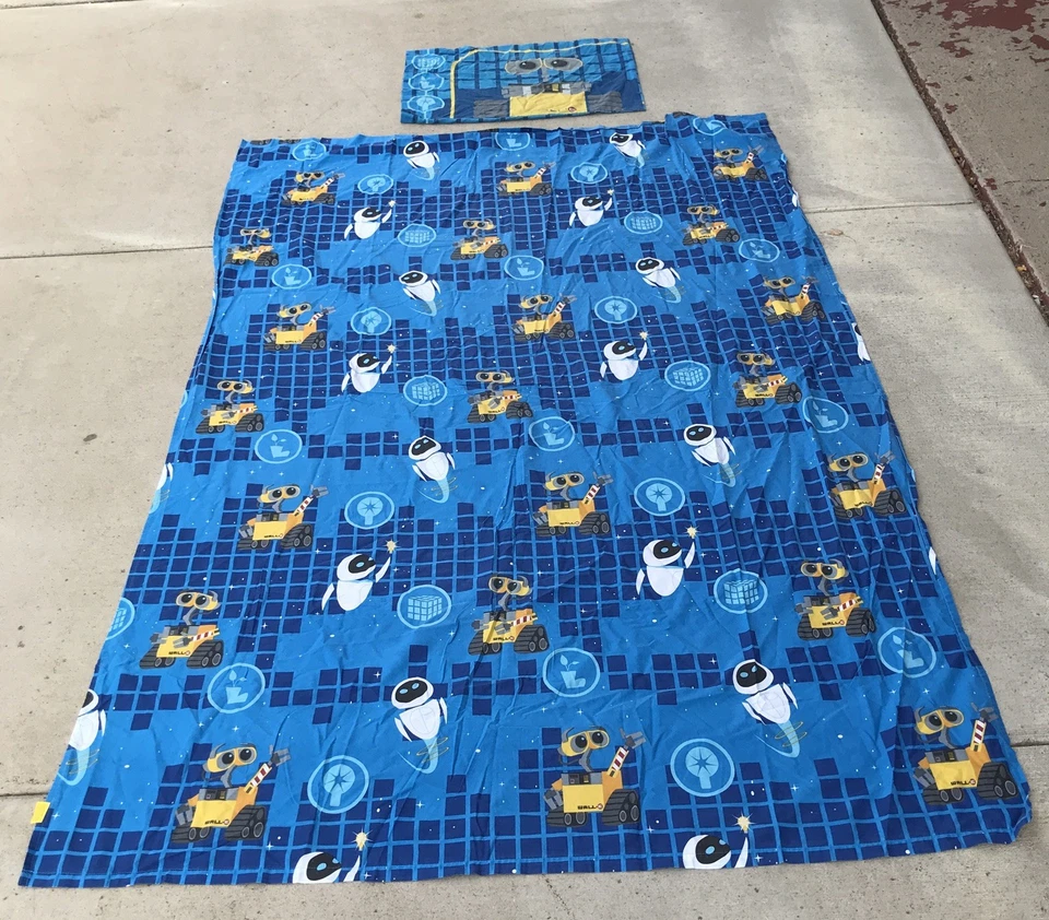 Disney Wall-E Sheet Flat & Fitted Twin Sheet 1 Pillowcase Eve Franco RARE READ! - Image 2 of 4