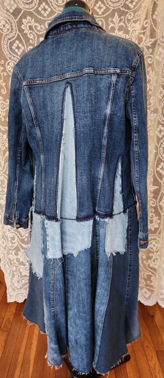 Upcycled Denim Jacket  - Deconstructed Patchwork … - image 4