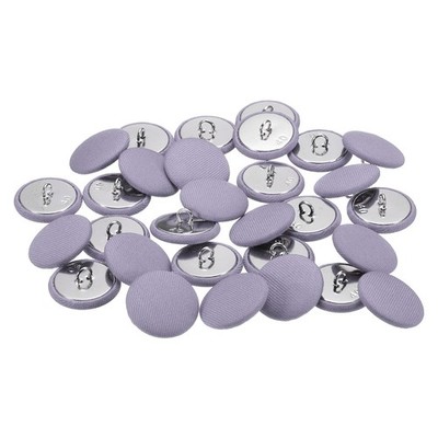 30stk 40L Stoffbezogene Knöpfe 25mm Runde Metallknöpfe mit Satin-Nähknopf, Lila