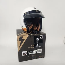 Torc T50 3/4 Vintage Retro Motorcycle Helmet with visor-Large