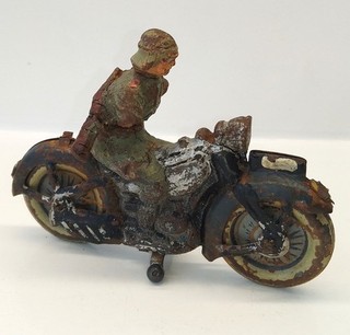 Masse Figuren Elastolin Motorrad aus Blech zum Aufarbeiten