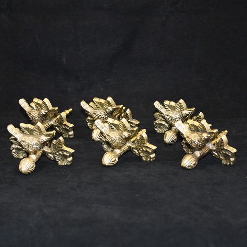 Anthropologie Everlee Bird Drawer Pulls Set of 6 Cabinet Antique Brass Figural