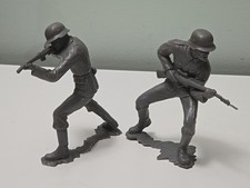 Vintage 1963 Louis Marx  Co. Large Plastic Military Figures, 5" tall Lot of 2 