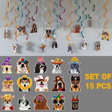 15PCS Pet Hanging Swirl Ceiling Streamers – Baby Shower & Birthday Party Decor
