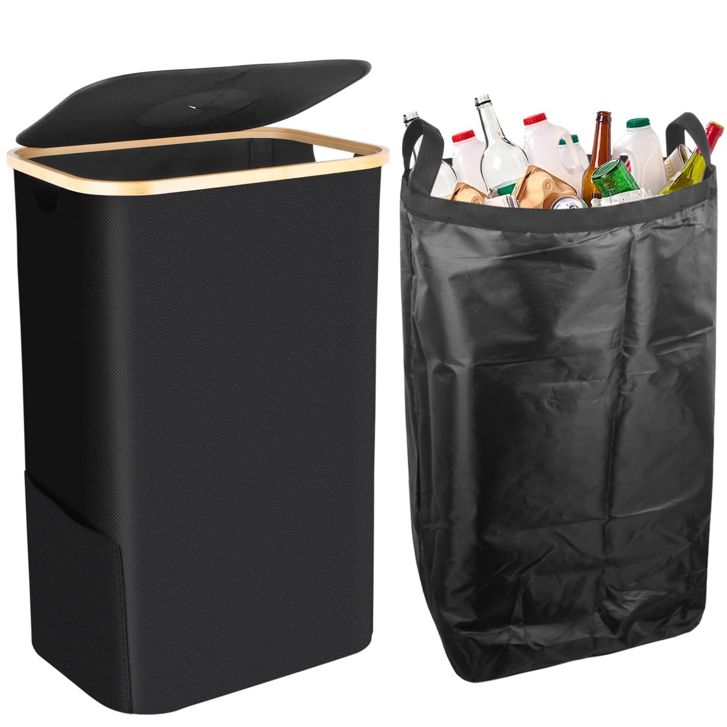 Poubelle tri sélectif 100L : fini les sacs qui glissent avec le couvercle à fixation