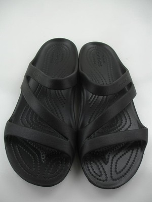 Womens 8 M Crocs Kadee II 206756 Black Sandals Iconic Comfort Slip
