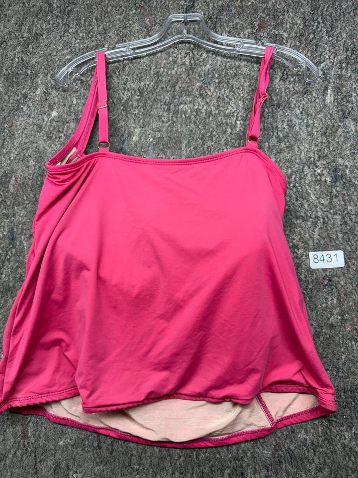La Blanca Swim Tankini Top Fuchsia Padded Beach 18W - Image 2 of 4