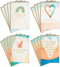 Pet Sympathy Cards Assortment Hearts and Rainbows 16 Envelopes Hallmark vehicle