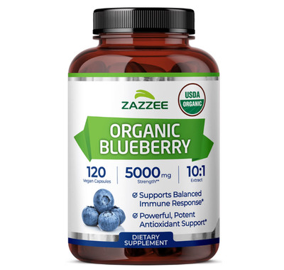 USDA Organic Blueberry Extract Whole Fruit 5000 mg Strength 10:1 Extract