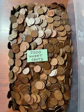 2500, Lincoln Wheat Cents !!  (50 Rolls) Half Bag !! See Photos !!