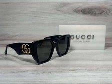 Gucci GG 0956 Black Gold Oversized Sunglasses - Ships Now