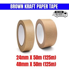 Brown Kraft Paper Packaging Parcel Tape Eco Friendly Biodegradable Recyclable50m