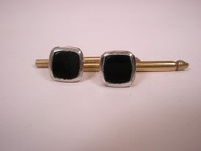 SINGLES 2 5/16" Black Squares Vintage Formal Tuxedo Prom Shirt Stud b268