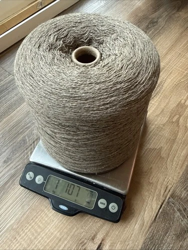 Big Cone Cotton Merino Yarn 2/15 nm Tan Brown 2lb7oz 1kg+ Knitting Machine  - product listing photo