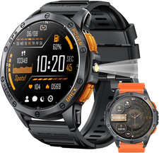 Military Smart Watches Built-In GPS, 170 Sport Modes for Men with Flashlight, S