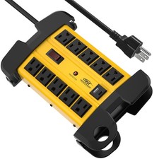 Heavy Duty Power Strip 10 Outlet 2 USB 2800J Surge Protector 6FT 14AWG ETL Liste