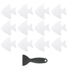 12 Pcs Non Slip Bathtub Stickers with Scraper Anti Slip Fish Transparent