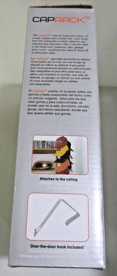 CAPRACK - Perchero de puerta de estante de tapa perfecto 12 clips sostienen hasta 36 tapas de bolas - NUEVO EN CAJA Foto 3 de 4