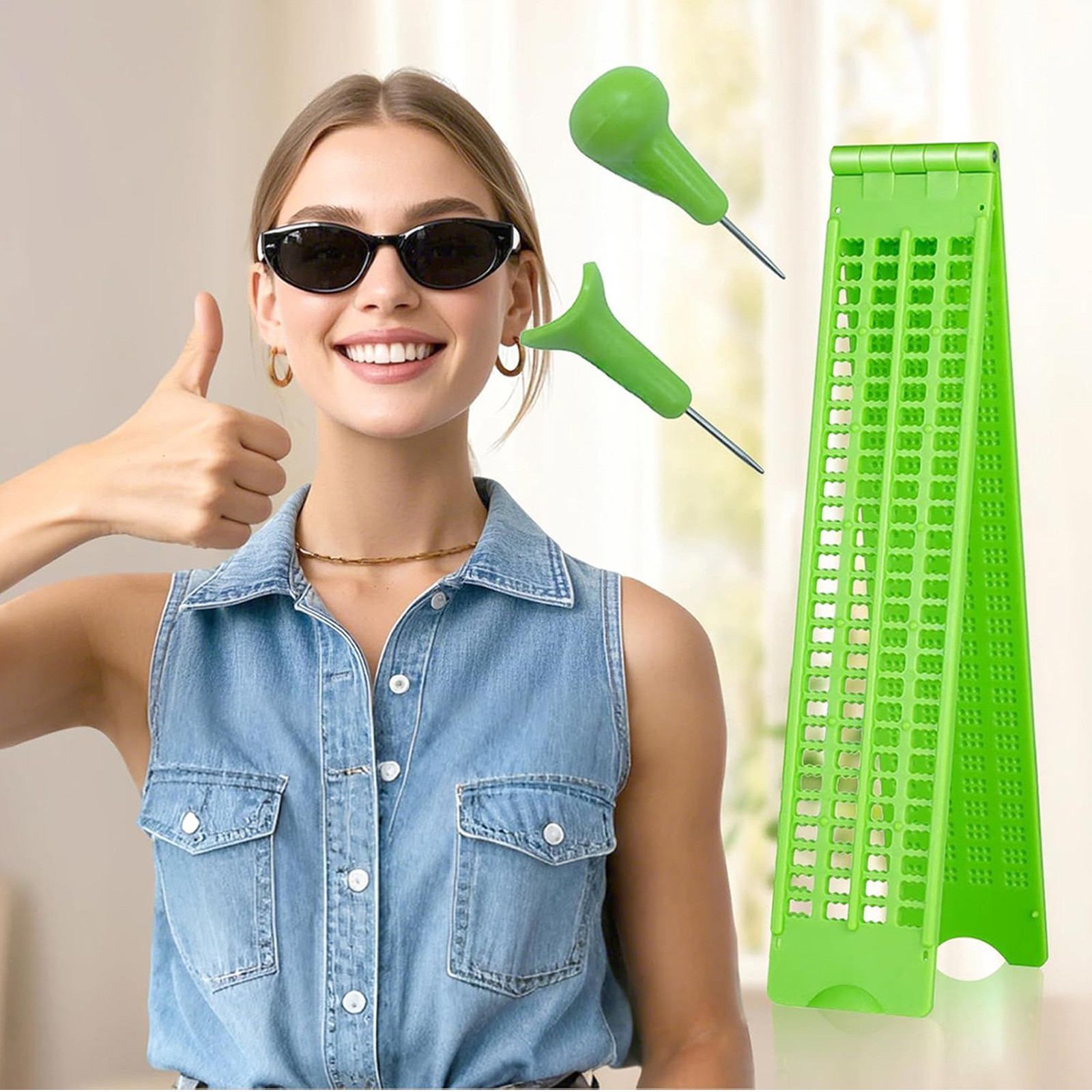 Braille Writer Kit 4 Lines 28 Cells Visual Impairment Aids Braille 