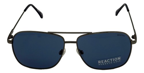 Kenneth Cole Reaction Mens Sunglass Gunmetal Rectangle Aviator , KC1371 8V - Picture 2 of 13