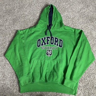 Oxford University Official Hoodie XL Green Logo Spellout Embroidered Pullover