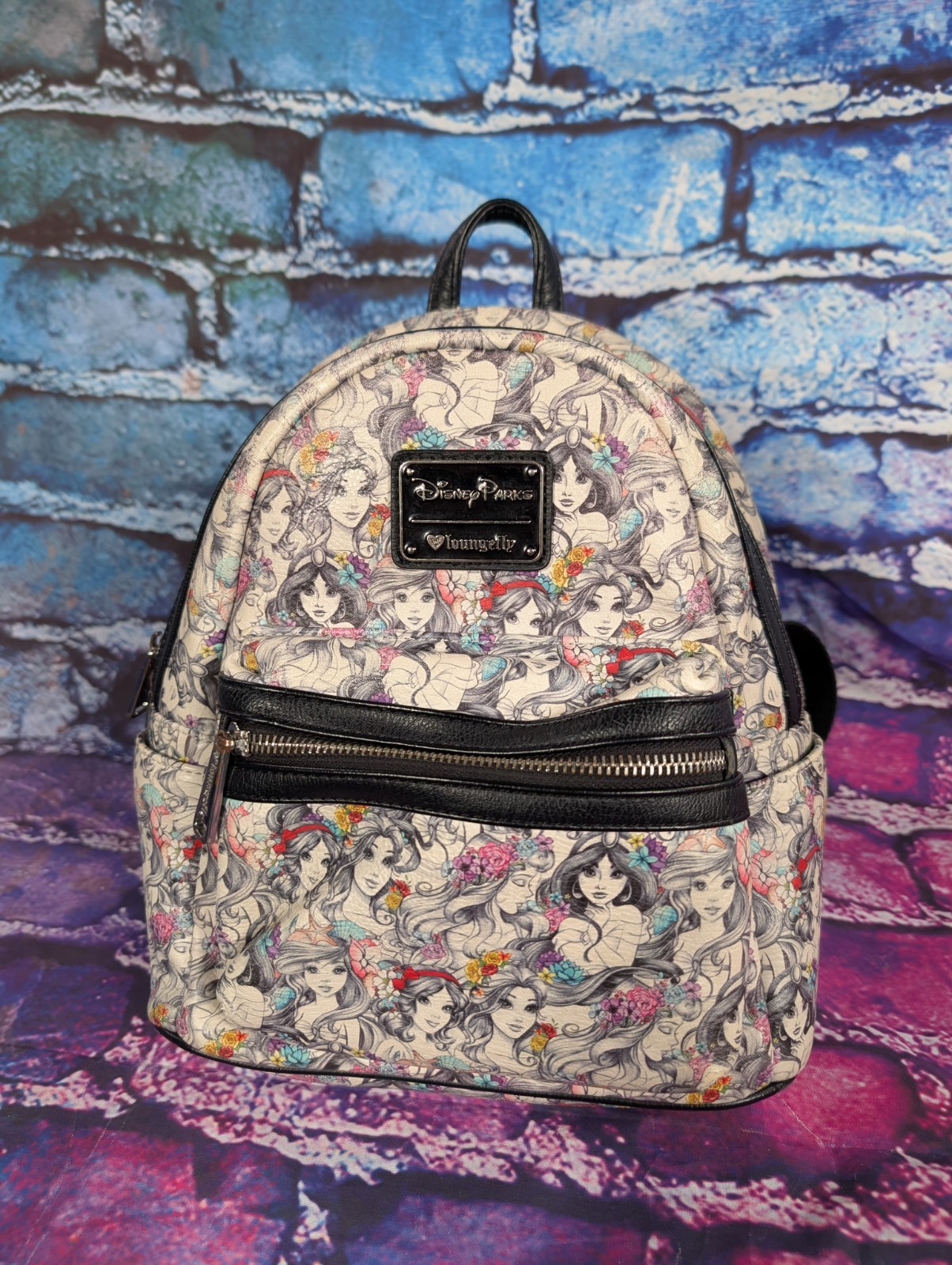 Rare Disney Loungefly Princesses Sketch Mini Backpack HTF READ