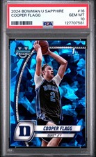 2024 Bowman Chrome University Sapphire Cooper Flagg #16 1st Rookie RC PSA 10