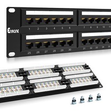 2U 48port Patch Panel CAT6 Patch Panel EC Listed Rack Mount 19inch Ethernet...