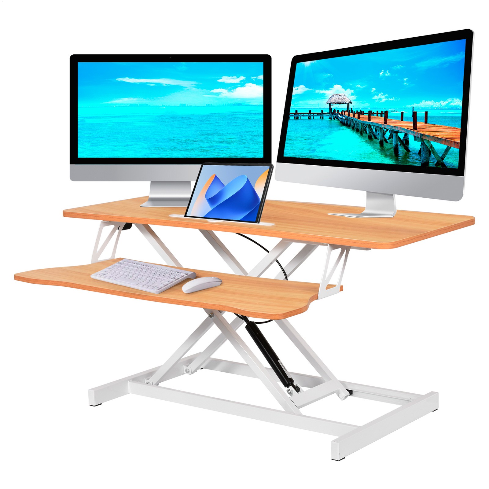 37" Home Office Desk Riser Adjustable Standing Desk Converter Adjustable