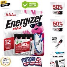 MAX AAA Batteries 4 Pack, Triple A Alkaline Batteries