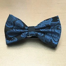 New Men's BUTTERFLY Design TEAL BLUE Pre-tied Bow tie Prom Wedding Formal Party