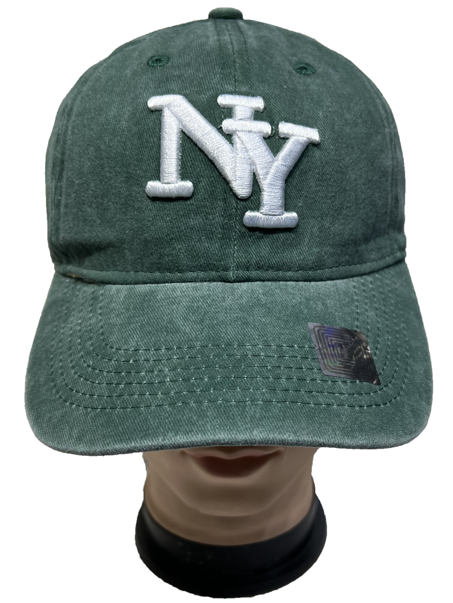 帽子 MASSES DENIM HAT WASH NEW YORK NY 3D Embroidered Cotton Denim Washed Cap Adjustable
