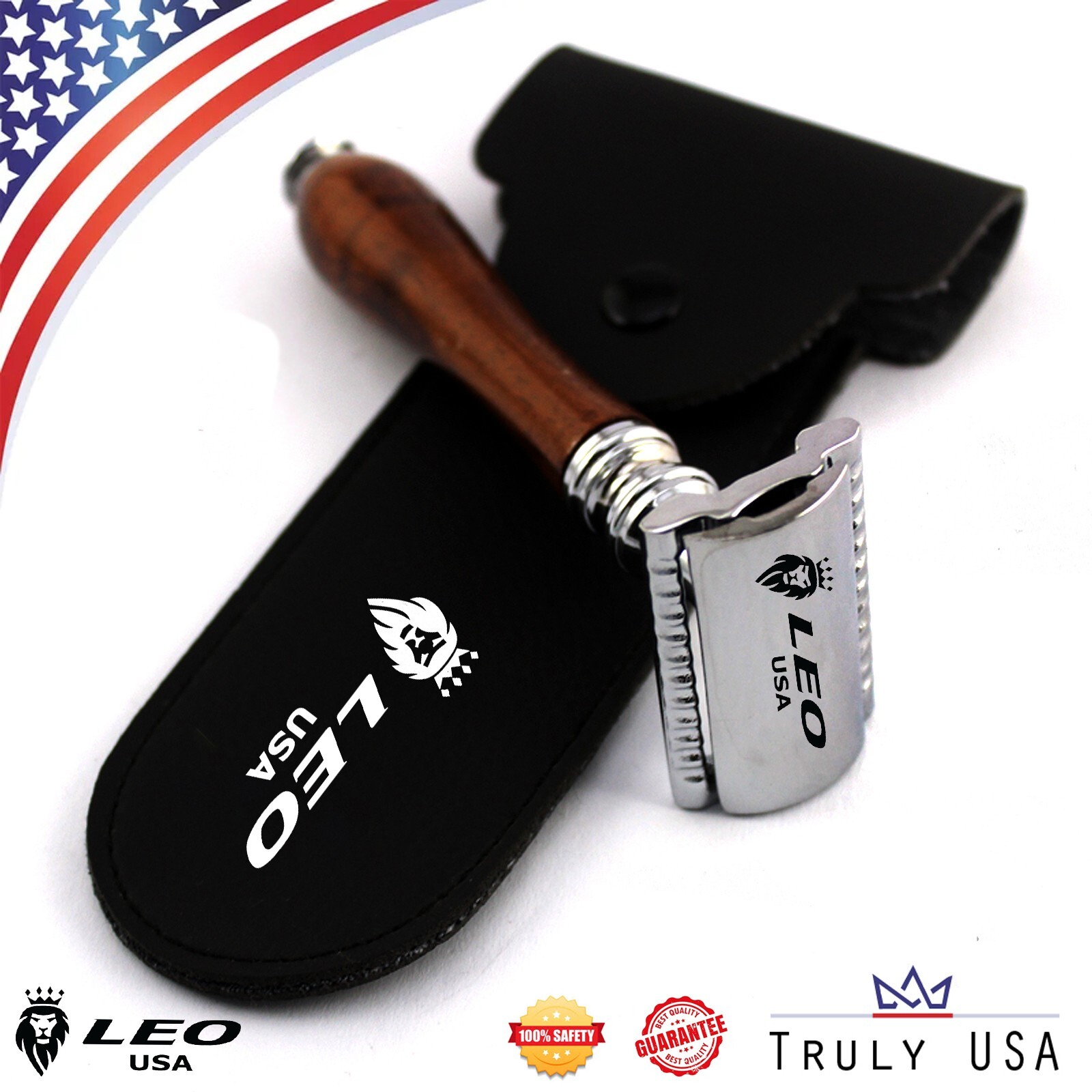Wood Color Travel Gift For Men Wet Classic Double Edge
