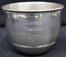 Bill Clinton Chicago Presidential Dinner July 26, 1993 Tin Cup