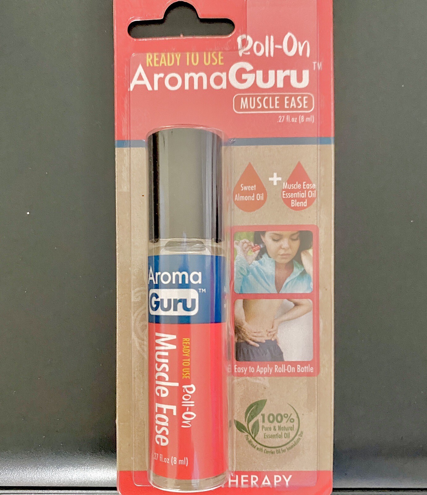 Aroma Guru Rollon Aromatherapy 100 Pure Muscle Ease Essential Oil