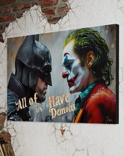 Joker Leinwand Bild Batman Farbig Dekoration Kunst Stil Pop-Art Düster