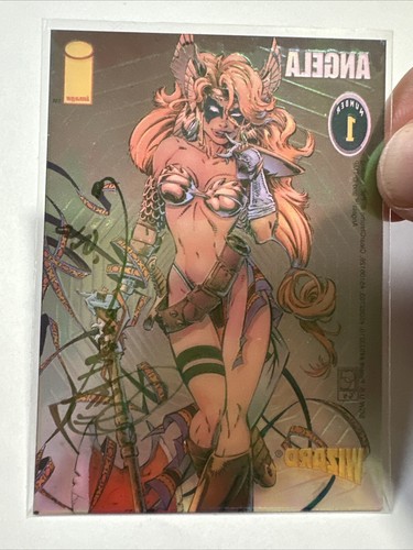 1996 Wizard Magazine Chromium Series ANGELA #1 Promo Card NM Singed Greg Capullo - Picture 3 of 3