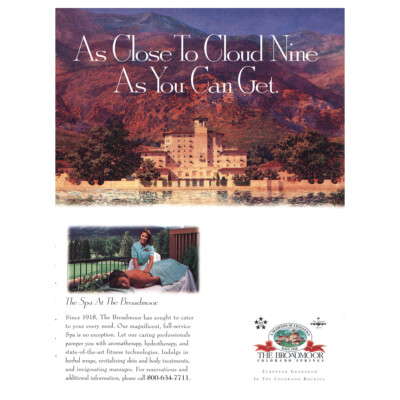 1998 The Broadmoor Colorado Springs: Close to Cloud Nine Vintage Print Ad