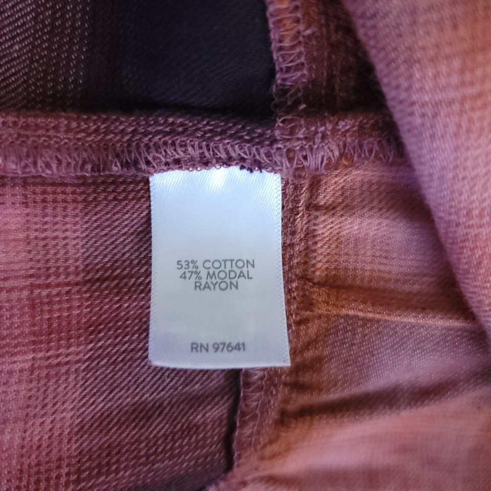 J Jill Shirt Large Soft Flowy Ombre Plaid Long Sleeve Button Tunic Top