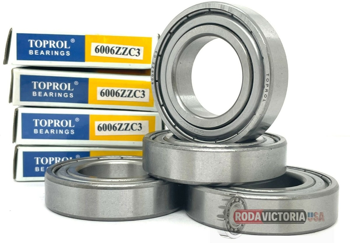 TOPROL 6006 ZZ C3 DEEP GROOVE BALL BEARING, METAL SHIELDED